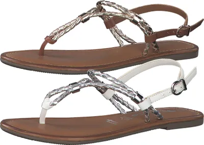 Produktbild von Tamaris Damen Riemchensandalen Zehentrenner 1-28135-28, Größe:40 EU, Farbe:Silber