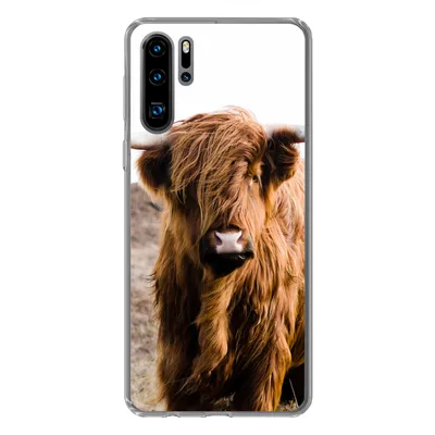 Produktbild von MuchoWow® Handyhülle Schutzhülle Hülle für Huawei P30 Pro Schottische Highlander - Landschaft - Kuh - Braun - Tiere - Natur Silikon Softcase Handy Hülle - Schutzdeckel