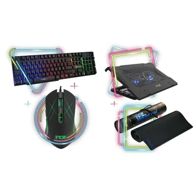 Produktbild von Gaming Komplet-Set Beginner Gaming Tastatur Mauspad Gaming Maus & Kühler