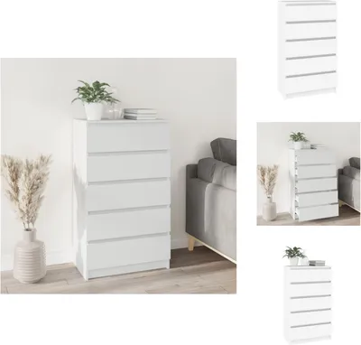 Obrázek produktu pro vidaXL Zásuvková skříňka bílá 60x36x103 cm materiál na bázi dřeva - Komody