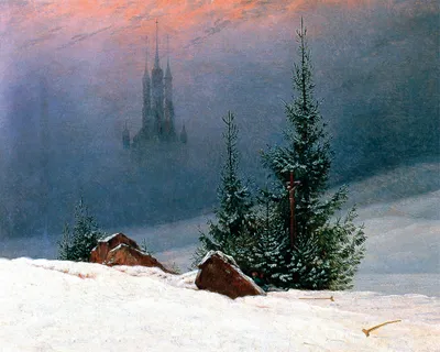 Produktbild von Caspar David Friedrich Kunstdruck Bild - Winterlandschaft Mit Kirche, 1811 (40 x 50 cm)
