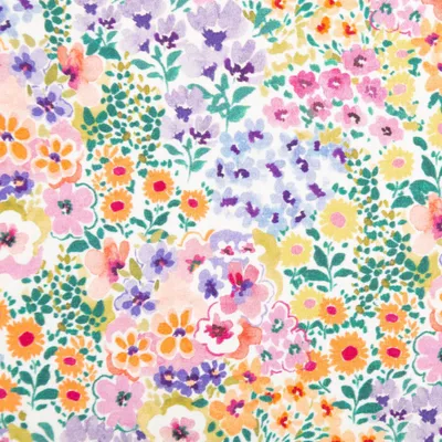 Produktbild von Baumwolljersey Blumen Digitaldruck weiß bunt, Jersey Stoff 1,48 m