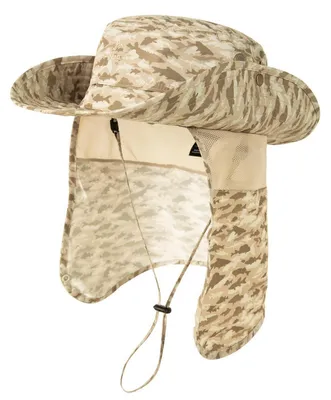 Immagine prodotto di Cappello da sole con protezione per il collo, impermeabile, protezione UV 50, fascia assorbente per il sudore, colore kaki mimetico, taglia L-XL