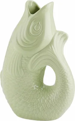Image de Gift Company Vase Monsieur Carafon S, vase décoratif en forme de poisson, faïence, seafoam, 25 cm, 1087403043