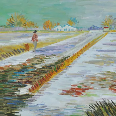 Obrázek produktu pro Vincent Van Gogh Art Print Obraz - Krajina se sněhem, 1888 (100 x 100 cm)