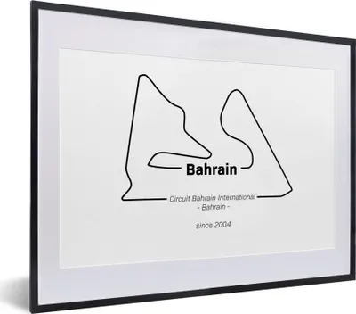 Produktbild von MuchoWow® Gerahmtes Poster Formel 1 - Bahrain - Rennstrecke 40x30 cm - Poster mit Schwarzem Bilderrahmen Wandposter Rahmen Foto Bilder - Bilderrahmen - Poster im Rahmen