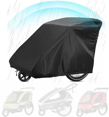 Produktbild von Fahrradanhänger Abdeckung 210D - 140 x 84 x 99 cm - Polyurethan- Wasserdicht - Winddicht - Reißfest - Staubdicht - UV-Schutz - für Fahrradanhänger Bike
