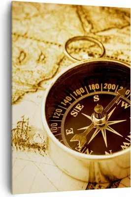 Produktbild von Bild auf Leinwand - Leinwandbild - Einteilig - Kompass alt reisen Reise - 70x100cm - Wand Bild - Wanddeko - Wandbilder - Leinwanddruck - Wanddekoration - Leinwand bilder - Wandbild - PA70x100-2103