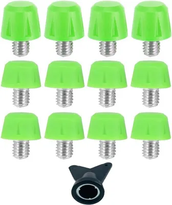 Produktbild von Fußball Spikes Schraubnieten, 12 Stück, Gummi und Metall, für Naturrasen und Kunstrasen