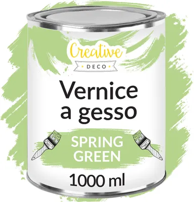 Immagine prodotto di Creative Deco Vernice a Gesso Verde | 1L | Vernice per Legno Opaca, Lavabile | Chalk Paint| Pittura Mobili per Restauro di Mobili e Decorazione