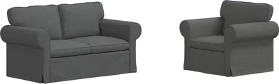 Obrázek produktu pro vidaXL Sada pohovek, 2 kusy, tmavě šedá, látka