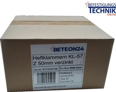 Produktbild von Klammern Z 50CNKHA 50mm verzinkt für Prebena 4C-Z50 Haubold KG 750 (1Box=9,5 Mille) KL-57 K