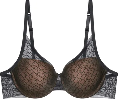 Obrázek produktu pro Triumph Signature Sheer, Měkký košíček, Černá, Kostice, Vzorovaný, Ženy, Záda