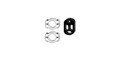 Produktbild von HJS 82 22 9016 Montagesatz Auspuffanlage Abgasanlage passend für PEUGEOT 306 Schrägheck (7A, 7C, N3, N5)