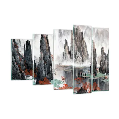 Produktbild von Bilder auf glas - Berge Märchen Nebel - 150x100cm - Glasbilder - Wandbilder - Kunstdruck - zum Aufhängen bereit - Wanddekoration aus Glas - Glas Bilder - Wandbild auf Glas - 5 Teile - GEG150x100-3887