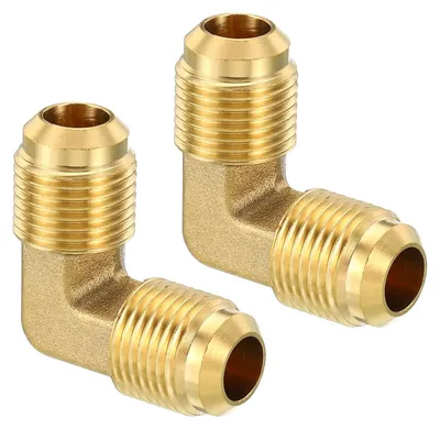 Messing Rohrverschraubung 3/8" 90° Winkel 2 Stück