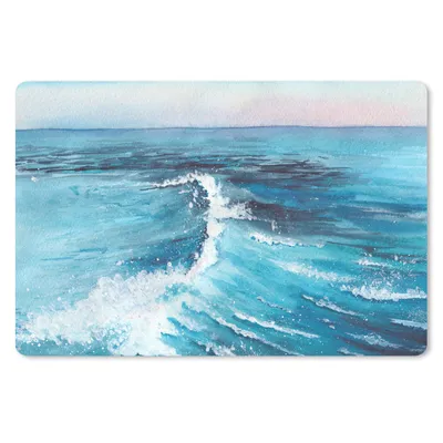 Produktbild von MuchoWow® Schreibtischunterlage Golf - Meer - Aquarell 60x40 cm - XXL Mauspad - Großes Mauspad