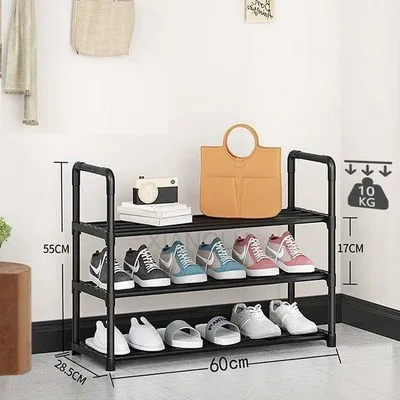 Image de Étagère à chaussures - étagères empilables pour placard, entrée, 28 cm (P) x 60 cm (L) x 54 cm (H)
