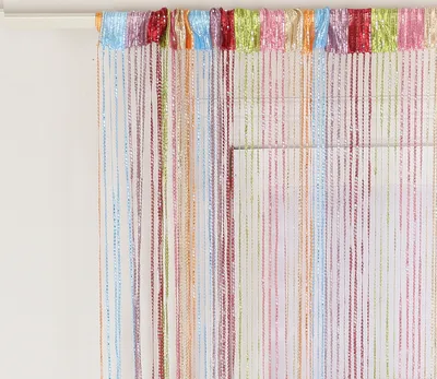 Produktbild von 2er Pack Fadenvorhang 100x200cm Bunt Vorhang Perlenvorhang Türvorhang Quaste Gardine Balkon Insektenvorhang