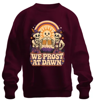 Imagen del producto de Camiseta de  con motivos de calavera, pantalones de cuero, falda tradicional, sudadera, jersey, color burdeos, talla M