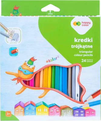 Image de Crayons triangulaires 24 couleurs Happy Color