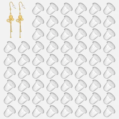 Produktbild von 200 Stück Silikon Ohrring Stopper,Ohrring Verschluss Silikon Stopper,Ohrring Stecker Verschluss,Ohrringe Rücken Stopper,Silikon Ohrstopper Ohrstecker Verschlüsse,Ohrstopper für Damen,zum Basteln