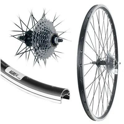 Produktbild von AGGRO-X 28 Zoll Alu Hinterrad 19-622 Laufrad Hohlkammer V-Profil Felgenbremse mit 9 Fach Zahnkranz 27 Gang