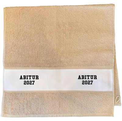 Produktbild von Huuraa Handtuch Abitur 2027 ABI 50x100cm Sand Baumwolle Handtuch Geschenkidee