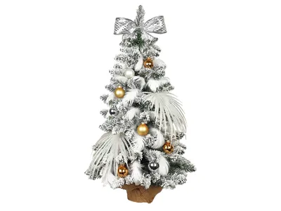 Produktbild von Geschmückter künstlicher Weihnachtsbaum POLAR GOLD 60 cm mit LED-BELEUCHTUNG IM TOPF