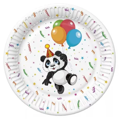 Zdjęcie produktu dla Zwierzęta – talerzyki z zabawną pandą, 8 szt., 18 cm