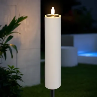 Obrázok produktu pre Solárna záhradná LED sviečka s efektom plameňa - 99 cm - záhradná sviečka s teplým bielym osvetlením a blikajúcou sviečkou