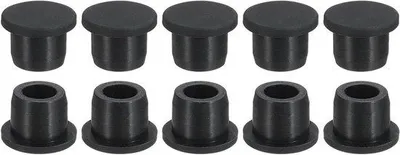 Image de Bouchon en silicone pour anneau noir de 12-13 mm - 10 pièces, souple et flexible