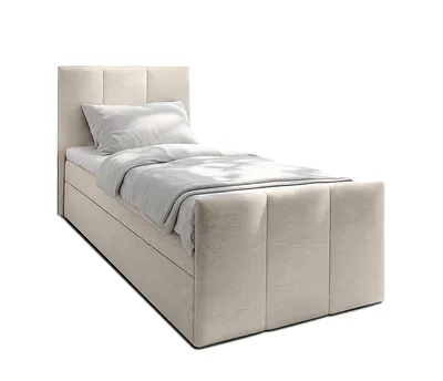 Produktbild von AX LIVING Levente Bett mit Bettkasten 90x200 Beige Boxbett Stauraum