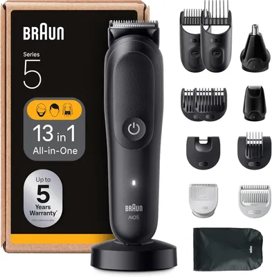 Produktbild von All-in-One Trimmer-Set 13-in-1 für Männer, Bart-, Haar- und Körperpflege, Nasenhaartrimmer, 14 Längen, 120 Min Akku, wasserdicht, kabellos