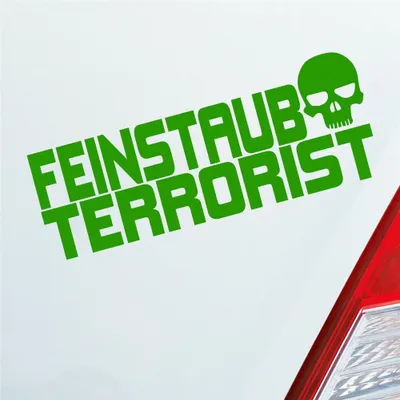 Produktbild von Auto Aufkleber Feinstaub Terrorist Tuning 15x6 cm Hellgrün Sticker Heckscheibenaufkleber
