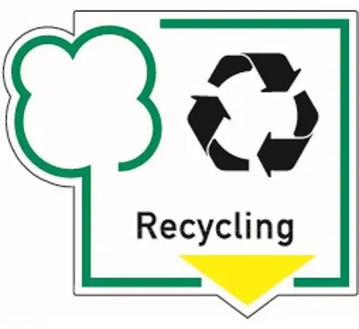 Produktbild von Dreifke® Abfallkennzeichen, Recycling, Folie | Folie selbstklebend | 250x216 mm