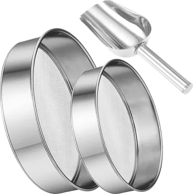 Produktbild von Edelstahl Mehl-Sieb - Feinmaschig - Set von 2 - 15 cm und 20 cm