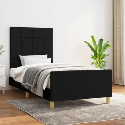 Zdjęcie produktu dla Maison Exclusive – rama łóżka bez materaca, czarna, 100 x 200 cm, materiał