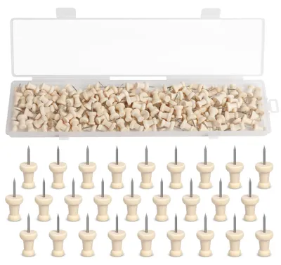 Productafbeelding van 150 Stuks Houten Pinnadels voor Pinnwand en Bureaugebruik