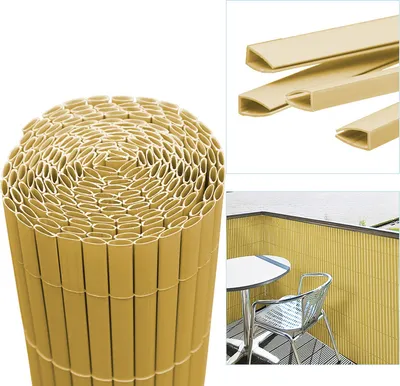 Produktbild von Clanmacy PVC Sichtschutzmatte Sichtschutzzaun Sichtschutz für Zaun Balkon Windschutz Bambus 80x900cm