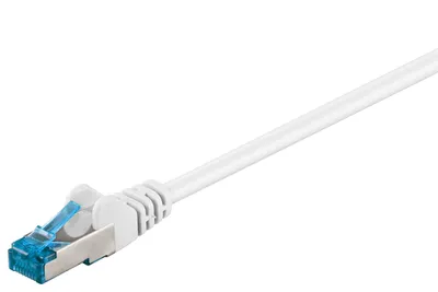 Produktbild von CAT 6A Patchkabel, S/FTP (PiMF), weiß Kupferleiter (CU), halogenfreier Kabelmantel (LSZH)