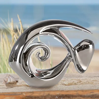 Immagine prodotto di Gilde Figur, pesce, "Atlantico", Vetroceramica, color argento, confezione da 2, larghezza 23 cm, altezza 18 cm. Codice prodotto: 26174. Codice EAN: 4001250261742
