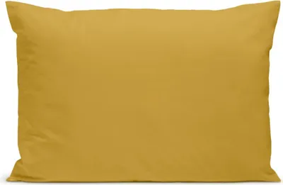 Image de Bleu Calin Taie d'oreiller 100% Percale de coton - Moutarde - 50x75cm