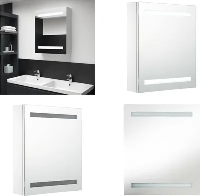 Produktbild von vidaXL LED Spiegelschrank 50x13,5x60 cm - Badezimmerschrank - Badezimmerschränke - Spiegelschrank - Spiegelschränke