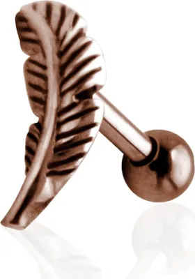 Produktbild von Helix Ohrpiercing Ohrstecker 925 Sterling Silber rosévergoldet mit Feder Verschlusskugel - 3 mm Ohr - Links