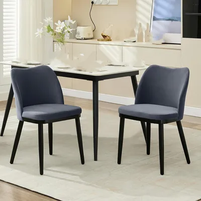 Immagine prodotto di Sedie da pranzo - Sedie - Sedie imbottite - Sedie da cucina - Sedie di design - Bianche con gambe nere