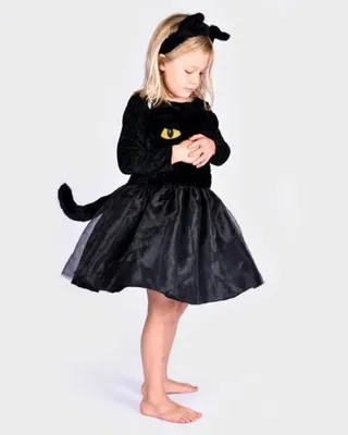 Imagen del producto de Traje de gato para niña, marca Den Goda Fen, vestido con diadema, talla 98-104, disfraz