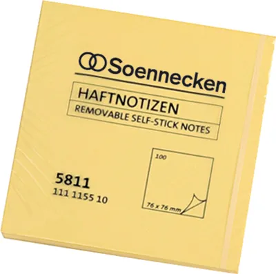 Produktbild von Soennecken Haftnotiz 5811 75x75mm 100Blatt gelb