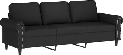 Image de Canapé à 3 places Noir 180 cm Velours