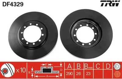 Produktbild von 2x TRW Bremsscheibe DF4329 für RENAULT Master Pro Kastenwagen (FH__) 42 5mm